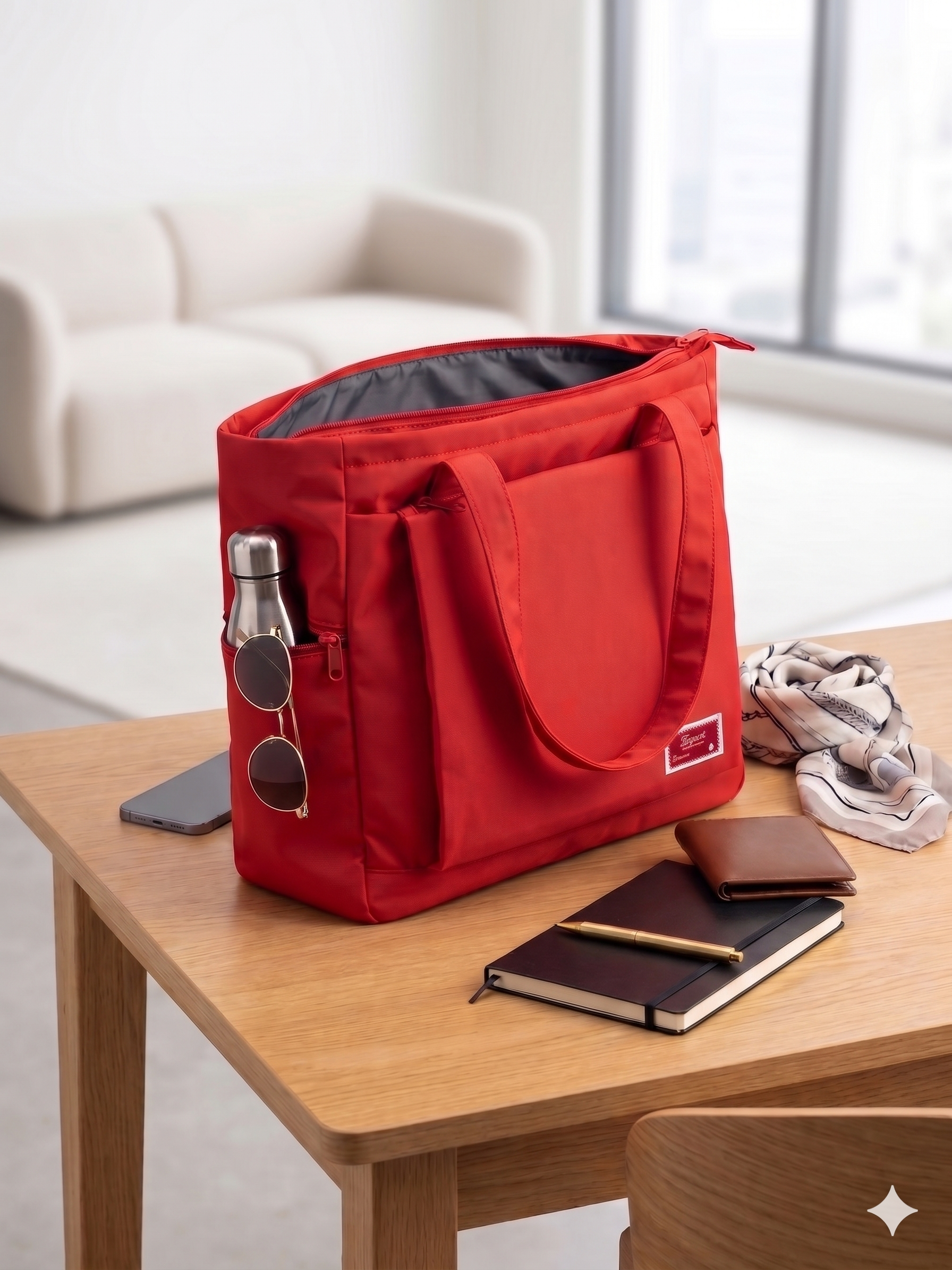 Atom Basics Everyday Utility Tote Bag – Red