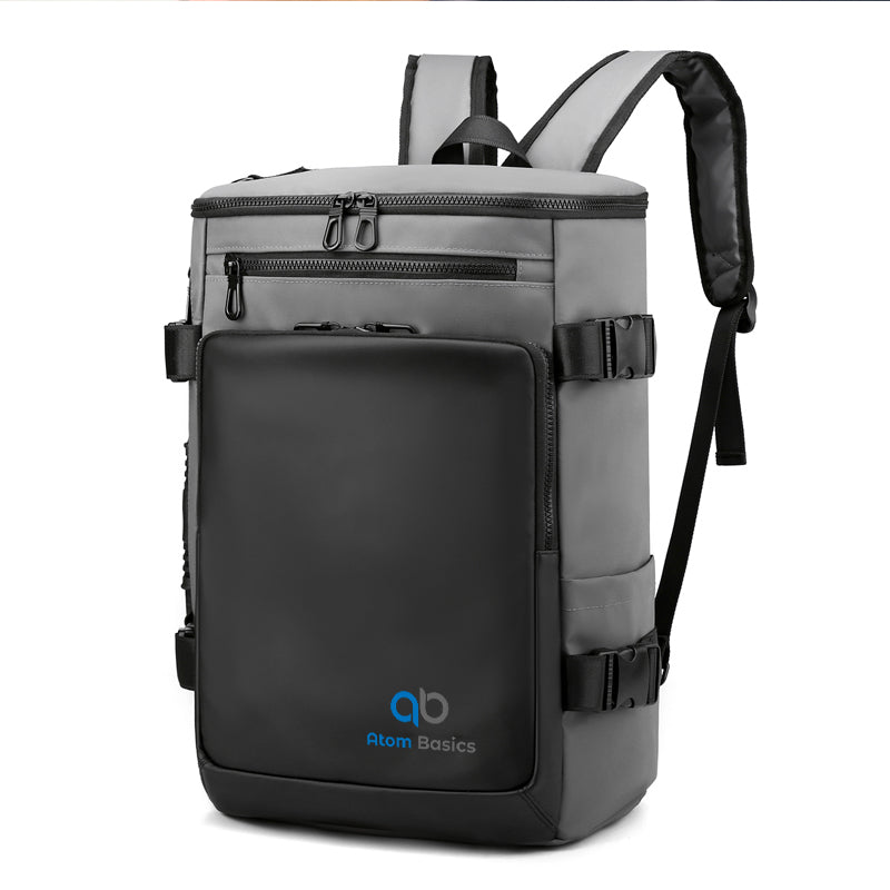 Atom Basics ProShield Utility Laptop Backpack - Black and Grey