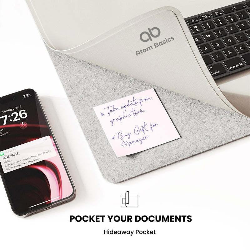 Atom Basics ProMouse Desk Pad with Wireless Charging - Gray